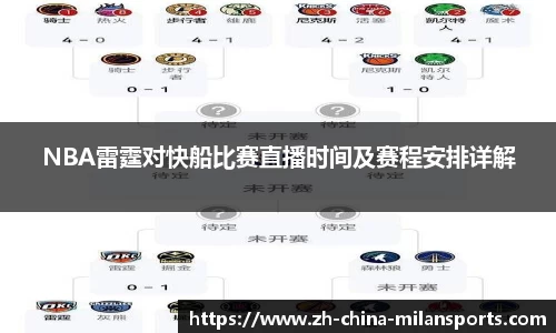 NBA雷霆对快船比赛直播时间及赛程安排详解